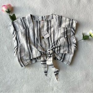 NWT Free People Tie Front Cropped Top